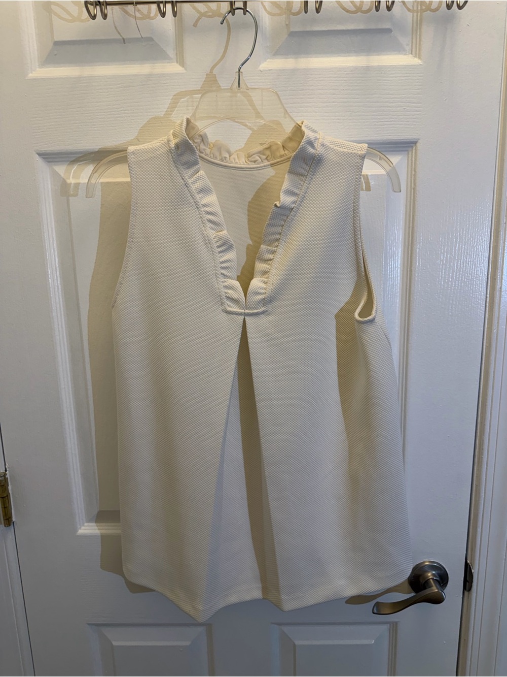 Ann Taylor Sleeveless Top with Ruffle neck line